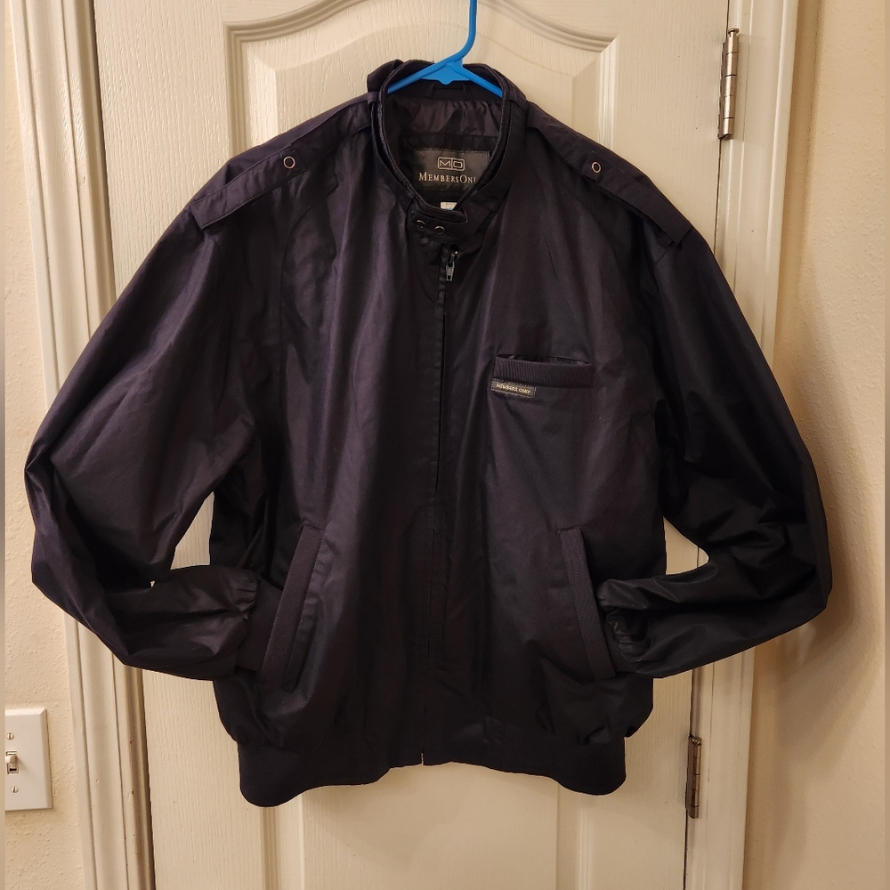 Members Only Men's Racer Jacket Navy Blue
